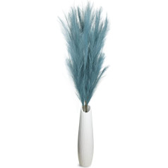 huaao Pampas Grass Blue Large 3 Stems 110 cm Handmade Boho Pampas Grass Decoration, Artificial Pampas Grass Decoration Feather for Flower Arrangement Living Room, Bedroom, Boho, Wedding, Vases, Office