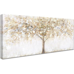 Bling Yellow Tree with Frame Canvas Pictures Art Prints Abstract Picture on Canvas Painting Poster Pictures Modern Wall Pictures Living Room Bedroom Wall Decoration Gatavs pakārt 50 x 120 cm