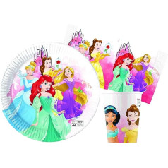 Ciao Y5067 Disney Princesses ballīšu galda komplekts, daudzkrāsains, 24 personām