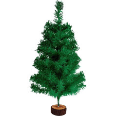 FINGOOO 60 cm zaļa mākslīgā Ziemassvētku eglīte ar koka pamatni