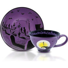 Disney The Nightmare Before Christmas Spirālveida kalna keramikas tējas krūze un šķīvis | Tējas ballīšu komplekts kafijai, espresso, mokasai