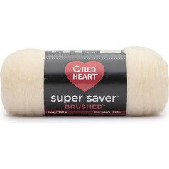 Red Heart Super Saver Brushed Cream dzija - 3 iepakojumi pa 140g - Akrils - 4 vidējie (Worsted) - 220 metri - Adīšana / tamborēšana