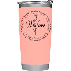 SOULVIBE Christliche Geschenke für Frauen - Geburtstagsgeschenke für Frauen - Freundschafts-Geburtstagsgeschenke - You Are Beautiful - 590 ml Edelstahlbecher