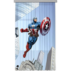 AG Design Avengers Marvel Captain America Kinderzimmer Gardine/Vorhang, materiāls, melns, 0,1 x 140 x 245 cm