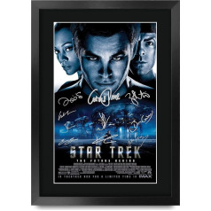 HWC Trading Star Trek The Cast Gifts Printed Poster Autograph Picture for Movie Memorabilia Fans - A3 Framed