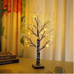 TRIXES Brown Illuminated Artificial Tree - Christmas Easter Halloween Decorations - Indoor Table Lamp Decoration