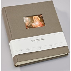 Semikolon 369966 Vidējais Finestra fotoalbums - 21,6 x 25,5 cm - 80 lappušu krēmkrāsas - 160 fotoattēlu ietilpība - Fango bēšs