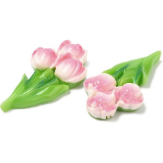 Airssory 100 Stück Tulpenblumen-Blumenstrauß, blickdicht, Harz, Cabochons, Frühlingsblumen, Kunststoff, flache Rückseite, Nohole-Perlen für DIY-Schmuck, Handwerk, Dekorationen