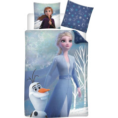 AYMAX Disney Frozen Elsa Anna Olafs Flanelas gultas veļas komplekts 80 x 80 cm 135 x 200 cm