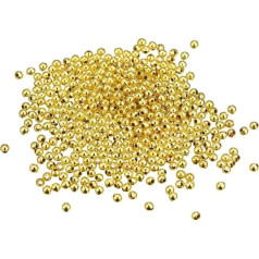 4000 Gabalu gludas apaļas starplikas pērlītes 2mm Loose Ball Beads Tiny starplikas rokassprādzei Jewelry Making DIY zelta tonis