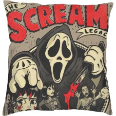 Pludmales pietura Ghostface Scream Scary Horror Movie Theme Cushion Cover | Unikāla mājas apdare Inspo Gift Idea | 18x18 collas | The Scream Legacy