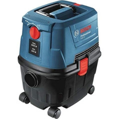 Bosch profesionālais mitrais / sausais putekļsūcējs GAS 15 (1100 W, komplektā ietilpst 1 x 3 m šļūtene, caurules (2 gab.), grīdas sprauslu komplekts, kolektors, iepakojumā)