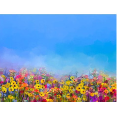 Wee Blue Coo LTD Field of Wildflowers Large Wall Art Print Canvas Premium Poster Field Wall