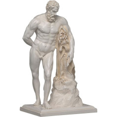 Hercules Farnese skulptūra no augstas kvalitātes zellāna, roku darbs, ražots Vācijā Figūra, statuja baltā krāsā, 26 cm