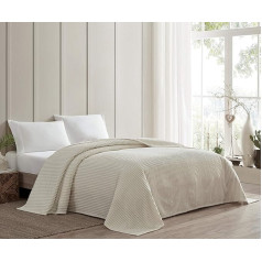 Beatrice Home Fashions Channel Chenille Tagesdecke, dubultā, elfenbeinfarben