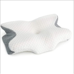 KINOTO kakla spilvens Memory Foam ortopēdiskais spilvens muguras sāpēm Kakla atbalsta spilvens Kakla sāpju spilvens Kakla sāpju spilvens Memory Foam Pillow (Grey)