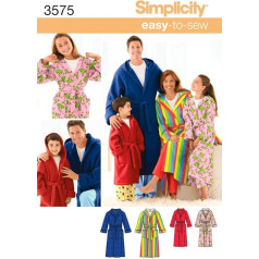 Simplicity Simplcity 3575Damen/Herren/Kinder Nachtwäsche, Papier, weiß, A L/XS-XL