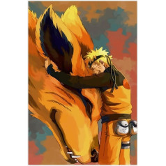 Anime Naruto Naruto Bijuu Kurama Kyuubi Kanvas plakāts guļamistaba Biroja kopmītņu istaba Decor Dāvana Cute Wall Art bez rāmja 16 x 24 collas