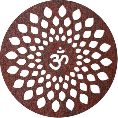 Tarini Galerija Om Rokām darināta koka skulptūra Mandala Pattern Dekoratīvs eksponāts mājas birojam Templis Joga Meditācija Dekorēšana un dāvana