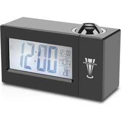 Leyeet LCD LCD digitālais LED projektors Projection Snooze modinātājs Radio taimeris ar apgaismojumu (baterija nav iekļauta)