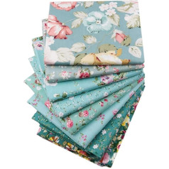 Baumwollstoff Meterware Stoffpaket 50 x 50 cm,8 Stück Stoffe zum Nähen Patchwork Stoff Paket,Blumen Muster Gedruckt Craft Stoffe,Quadrate Baumwollstoff Meterware Patchwork für das Nähen DIY Handwerk