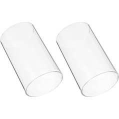 Stikla cilindra sveču turētājs Sveču turētājs Sleeve Open Candle Holder Tube Shadow Clear Candle Covers 2 gab Sveču turētājs Desktop Clokes ??e1 stikla sveču turētājs