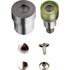 Grüne Handpresse für doppelseitige Hohlnieten/Bolzen, Werkzeug-Set von Trimming Shop, metall, silber, 8 mm