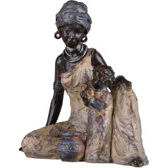 Āfrikas statujas un skulptūras Āfrikas mātes un meitas statujas Mājas dekori, melnā afroamerikāņu sieviete dzīvojamās istabas rakstāmgaldam Ieeja Dzīvojamās istabas rotājumi