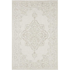 NORTHRUGS Iekštelpu un āra paklājs 160 x 230 cm - izturīgs pret laikapstākļiem Oriental Vintage dizains ar medaljonu skrejceli Terases paklājs Balkona paklājs Virtuves paklājs Vannas istabas paklājs Dzīvojamās istabas paklājs Ūdensizturīgs 