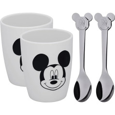 WMF Bērnu Disney Mickey Mouse jubilejas tasīšu komplekts M, porcelāns, 9 cm, sudraba krāsā, 4 gab.