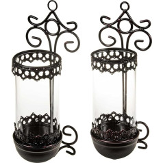 SIDCO Lantern Metal 2 x Wall Candle Holder Wall Lantern