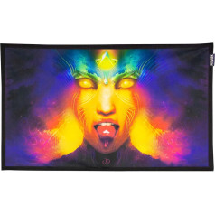 PSYWORK Black Light Auduma Plakāts Neon Vermilion 0.42 x 0.70 m UV-Active Fluorescent Wall Hanging Auduma Banner Plakāts Sienas Māksla Print Dekoratīvie Picture Dekorēšana Gobelēns