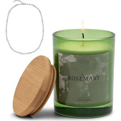 faav Jewellery Candle Rozmarīns - aromātiskā svece ar rotaslietu pārsteigumu - ķēdītes auskari aprocei - 45 stundu degšanas laiks - sojas vasks (1000-RY-N)