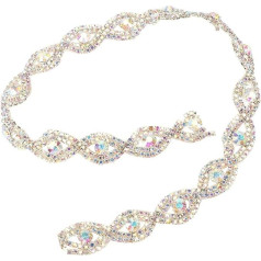 HEEPDD 1 jards Rhinestone Trim, Rhinestone Trim Chain kāzu kleitu aplikācijas kāzu kleitu kaklarota galvassegas (AB Rhinestones)