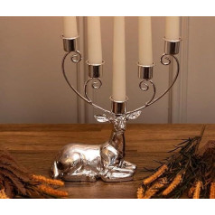 Marco Paul Interiors Christmas Stag Candle Holder Decoration Dinner Decoration Silver