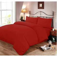 Nimsay Home Plain Dyed Soft Polikokvilnas sega un spilvendrānu komplekts Vienvietīga Divvietīga King Red