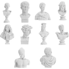 BESPORTBLE Pack of 10 Resin Sketch Figures Mini ģipša statuja Replika Afrodītes grieķu dieviete Bust Statue Mājas Biroja mākslas dekori