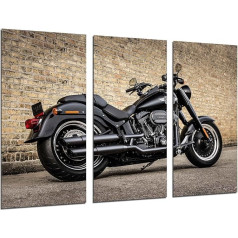 Sienas attēls motocikls Harley Davidson Vintage motocikls 97 x 62 cm Koka drukāt XXL formāta Art Print Ref.26448