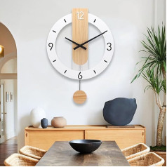 TOHOOYO Sienas pulksteņi Decor Modern Quiet Lieli lieli koka sienas pulksteņi Non-Ticking baterijas darbināms kvarca pulkstenis dzīvojamā istaba Virtuve Guļamistaba Dekoratīvais vannas istaba