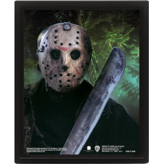 Pyramid International Freddy VS Jason 3D plakāts Lenticular Lens Plakāts (Jason Voorhees Design) Friday the 13th Wall Art 25cmx20cmx1.3cm in Cardboard Frame - Oficiālais Merchandise