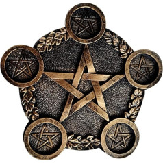 Cabilock Star Candle Holder Shape Witchcraft Altar Supplies Pentagram Tea Light Holder Star Chime Candle Holder Tea Light Tray Candle Holder Resin