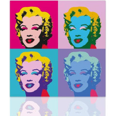 Declea Modern Picture Marilyn Monroe Andy Warhol Canvas Print Pop Art Canvas Print Cotton Frame Wooden Frame Multi-Colour 60 x 60 cm Home Decor (MLYN-X4)