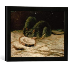 Ieskaldīta Vincent Van Gogh Two Rats Art Print augstas kvalitātes roku darbs 40 x 30 cm Matt Black rāmī