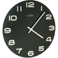 Acctim Wanduhr mit offenem Ziffernblatt, Metall, Schwarz, 30 cm