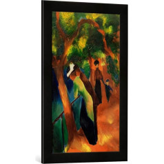 August Macke Sonniger Weg Art Print ierāmēta glezna augstas kvalitātes ar rokām darinātā rāmī 40 x 60 cm Matt Black