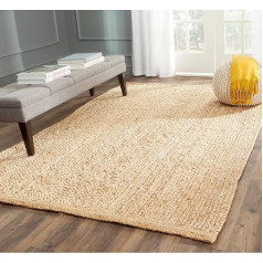 SAFAVIEH Naturfaser Teppich für Wohnzimmer, Esszimmer, Schlafzimmer - Natural Fiber Collection, Kurzer Flor, Natürlich, 122 X 183 cm