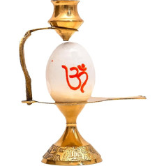 Shivling Idol Misiņa Jal Abhishek Stand White Puja Patra Lota ar Trishul un Nag Nagradž statujas Dieva figūra Hindu Pooja Temple Decor un dāvana (White Om Schivling ar Lota un statīvu)