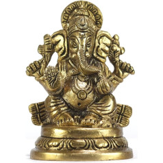 ASHIRWAD Ganesh-29 Misiņa Ganeša elka statuja Mājas Hindu dievs Ganpati Bappa Vinayaka Pital Metal Murti