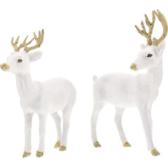 Yarnow Pack of 2 Resin Elk Figure Deer Statues, Ziemassvētku ziemeļbriedis ziemeļbriedis kamīna mājas rotājums