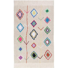 Lorena Canals-Waschbarer Teppich für Kinderzimmer KAAROL in Multicolor. Handgefertigt in rechteckiger Form mit kurzem Flor aus natürlicher Baumwolle und ungiftigen Farbstoffen-Größe:200x140cm